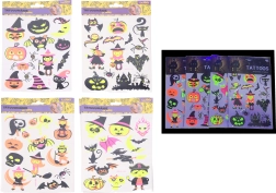 Calcomanías de tatuajes fluorescentes Halloween 16,5 × 22 cm