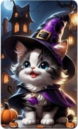 Mosaico de diamantes - Gatito de Halloween