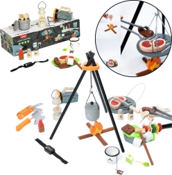 Set de camping de madera 45 piezas
