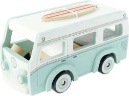 Le Toy Van caravana retro de madera con tabla de surf