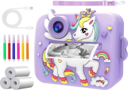 Cámara infantil RENEW FORCE con impresión térmica instantánea, color morado