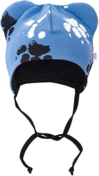 Gorro de algodón para bebé con orejitas New Baby Paw azul