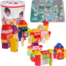 Bloques de Madera Ciudad para Niños 3+ Base de Puzzle y Clasificador de Formas