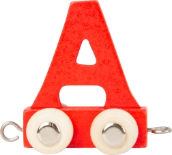 Small Foot vagón de madera con la letra A – alfabeto de colores