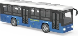 Autobús azul con efectos de luz y sonido