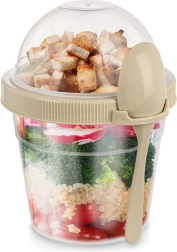 Vaso para yogur con cuchara y recipiente para muesli 400 ml