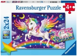 Puzzle Ravensburger – unicornio y pegaso 2×24 piezas