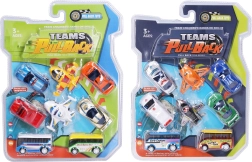 Set de ocho vehículos de cuerda hacia atrás de 7 cm
