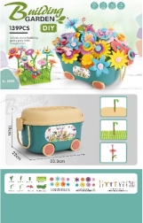 Set de construcción floral DIY: carretilla de jardín (139 piezas)
