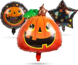 Set de globos de papel de aluminio de Halloween con forma de calabaza - 5 unidades