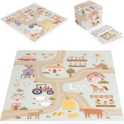 Gran alfombra de espuma EVA para niños Granja 90,5 × 90,5 cm, 21 piezas ECOTOYS