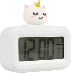 Despertador blanco con unicornio