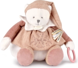 Set de regalo Oso polar de peluche Doudou con aro 30 cm rosa