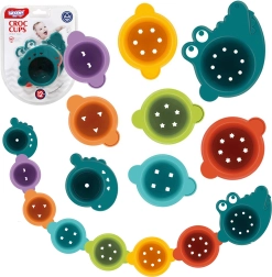 Vasitos de baño infantiles Woopie para trasvasar agua – set de 8 uds con motivo de cocodrilo