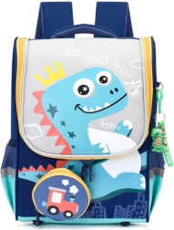 Mochila escolar Dinosaurio con bolsita Lokomotiv