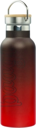 BAAGL Botella térmica con tapa de bambú Degradado rojo-negro