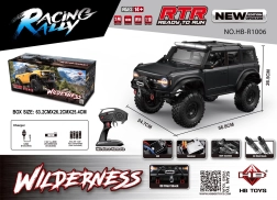 Coche RC WILDERNESS 1:10, negro, impermeable, iluminación LED