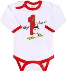 Body infantil con estampado New Baby Mi primera Navidad, manga larga, talla 62