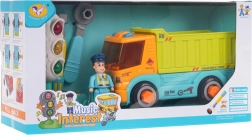 Camión volquete desmontable con accesorios y juego de semáforo con luces