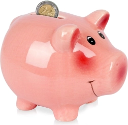 Hucha de cerámica con forma de cerdito 12 cm