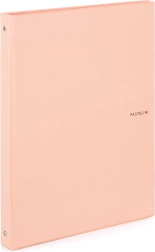Cuaderno de anillas KARIS A5 pastelini color albaricoque de PVC, mecanismo de 4 anillas, 100 hojas
