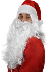 Peluca de San Nicolás con barba para adultos