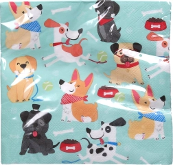 Servilletas de fiesta PERRO 33x33 cm, 20 uds