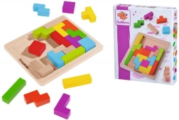 Juego de destreza de madera – encaje de formas, 20 cubos