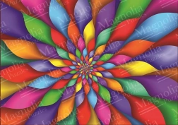 Puzzle de pétalos de flores arcoíris 1000 piezas