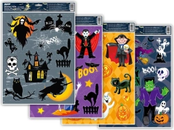 Película para ventanas de Halloween con purpurina