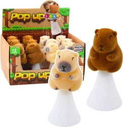 Capibara saltarina Pop Up beige marrón 10 cm