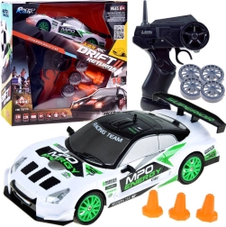 Coche RC drift 1:24 con control remoto y conos