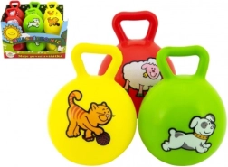 Pelota con asa y sonajero mis primeros animalitos, 10 cm