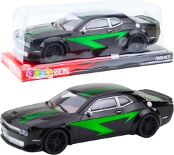 Coche deportivo con mecanismo de fricción negro con líneas verdes