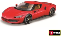 Modelo de coche metálico Bburago Ferrari 296 GTB 1:18 rojo
