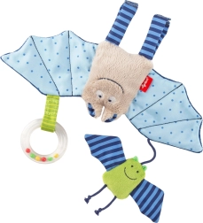 Sigikid juguete colgante de estimulación murciélagos con sonajero y silbato