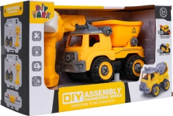 Camión volquete de construcción desmontable con taladro y destornillador