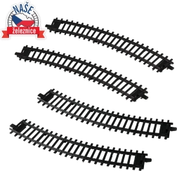Vías curvas – set de 4 piezas para trenes
