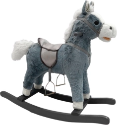 Caballo balancín con sonidos 74 cm gris