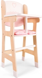 Silla de comedor de madera para muñecas con cojín