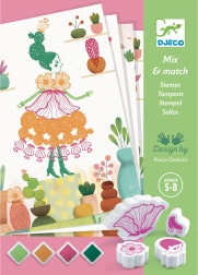 Set de sellos Chica floral DJECO