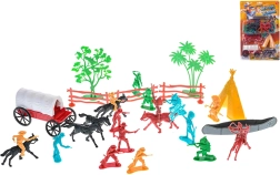 Set de juego del Oeste con figuras, carro y accesorios – 31 piezas