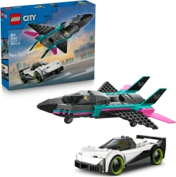 LEGO City jet vs. coche de carreras