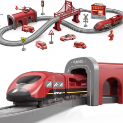 Juego de tren eléctrico de bomberos 66 piezas WOOPIE