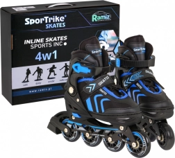Set infantil 4 en 1 de patines: en línea, quads y de hielo – talla 39–43 – Azul