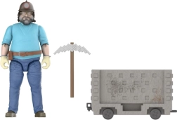 Steve de la película de Minecraft con vagoneta: figura de acción con vagoneta minera