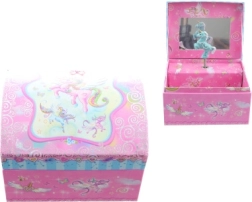Joyero musical rosa con unicornio y bailarina