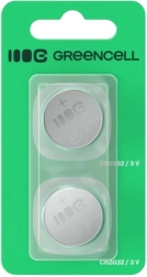 Baterías de botón de litio CR2032 3 V 220 mAh – 2 uds Greencell