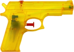 Pistola de agua pequeña de plástico amarilla 15 × 10,5 cm