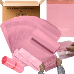 Sobres postales de plástico rosa B4 260 × 350 mm, 50 uds